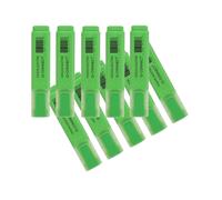 Q-Connect Lot De 10 Surligneurs Tracé 2/5 Mm Pointe Biseautée Couleurs Éclatantes Vert