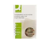 Q-Connect Lot de 20 feuilles adhésives en polyester pour imprimantes à jet d'encre Transparent