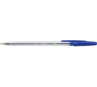 Q-Connect Lot de 50 stylos à bille classiques, en bleu, épaisseur de trait 0,5 mm, encre résistante à la lumière, pour le bureau, la maison et l'école