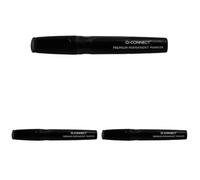 Q-Connect Marqueur permanent imperméable à l'eau et à séchage rapide - Pointe ogive de 2 à 3 mm - Pour carton, plastique, bois, métal, verre, pierre, toile - Noir (Lot de 3)