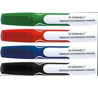 Q-Connect Marqueur pour tableau blanc/effaçable/marqueur non permanent/épaisseur de trait 2-3 mm/haute qualité/pour la maison, le bureau, l'école / 4 pièces dans le paquet/Couleur