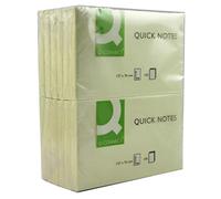 Q-Connect Note rapide repositionnable Jaune Pad 75x125mm (Lot de 12)