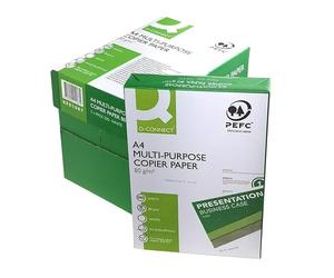 Q-CONNECT Papier blanc KF01087 Office pour imprimante et copieur - 5 rames de 500 feuilles (80 g/m²) - Papier jet d'encre laser multifonction e qualité B
