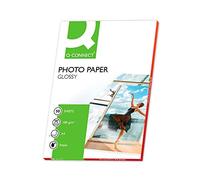 Q-Connect - Papier Photo A4 180 g/m2 Glacé Ultra-brillant Compatible Toutes Imprimantes Jet Encre Paquet de 50 Feuilles Blanc 27386