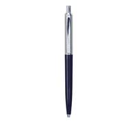 Q-Connect Prestige Stylo à bille/Stylo automatique/Idéal pour le bureau, le bureau à domicile ou l'école/Clip en métal/Cartouche interchangeable/Encre : bleu/Couleur : bleu/argent / 1
