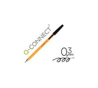 Q-Connect Stylo-Bille Écriture Fine 0.3mm Encre Classique Bille Indéformable Capuchon Encre Couleur Noir