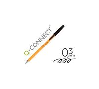 Q-Connect Stylo-Bille Écriture Fine 0.3mm Encre Classique Bille Indéformable Capuchon Encre Couleur Noir