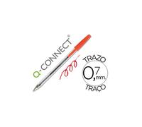 Q-Connect Stylo-Bille Écriture Moyenne 0.7mm Encre Classique Bille Indéformable Capuchon Couleur Encre Rouge