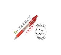 Q-Connect Stylo-Bille Rétractable Écriture Moyenne 0.7mm Encre Classique Clip Grip Préhension Couleur Encre Rouge