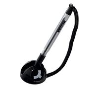 Q-Connect - Stylo-bille sur Socle Chaine Plastique Trait Encrée Support Adhésif 0,7 mm Bleu 935530