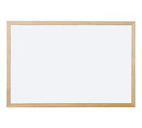 Q-Connect - Tableau Mélaminé Cadre Bois 40 x 30 cm, Blanc/Bois, KF03569