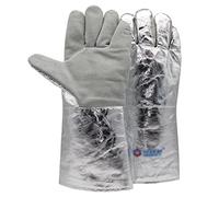 Q-FFL Feuille D'aluminium 500℃ Gants Résistants à la Chaleur, Gants de Travail de Sécurité, Gants Résistants Aux Hautes Températures pour la Métallurgie, Cuisinière, Barbecue