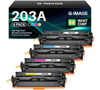 Q-image 203A Cartouches de Toner Compatible pour HP 203X 203A 203 Un Ensemble pour HP Color LaserJet Pro MFP M281fdw Toner M254dw M254nw M281fdn M280nw M281cdw M254dn CF540X CF540A (Pack de 4)
