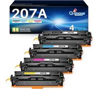Q-image 207A 207X MFP M283fdw avec Puce Cartouche de Toner Compatible Remplacement pour HP Color Laserjet Pro MFP M283fdw M282nw M255dw M283fdn M255nw W2210A W2211A W2212A W2213A(4per)