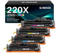 Q-image 220x 220A Cartouches de Toner 220X avec Puce Compatible pour HP 220X 220A Compatible pour HP Color LaserJet Pro MFP 4302dw 4302fdw 4302fdn 4202dn 4202dw W2200X