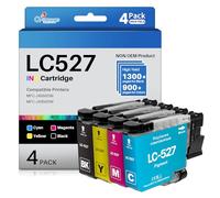 Q-image LC527 Cartouches d'encre pour Brother LC527 LC527VAL LC527XL compatibles pour Brother MFC-J4350DW MFC-J4550DW (noir cyan magenta, jaune)