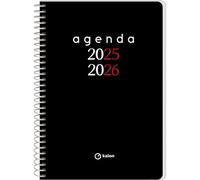 Q Kalon - Agenda Scolaire 2025 2026 - Vue Semaine, Taille A5 (15x21 cm), Espagnol et Anglais, Septembre à Juin, Fermeture à Spirale, Couverture Flexible avec Plastique Protecteur - Planner