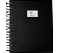 Q Kalon - Agenda Scolaire 2026 2027 - Septembre à Juin, Jour par Page, A5 (15x21 cm), 4 Langues : ESP, ENG, FRA et ALL, Fermeture Spirale, Couverture Rigide - Lune