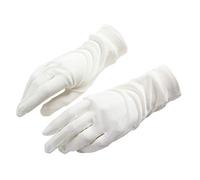 Q.KIM 100% Gants en Soie pour sports en extérieur Courts Gants Mariage Satin Hydratants Gloves Gants Doublure Écran solaire Anti-uv,Blanc