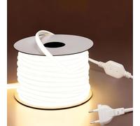 Q.Laomi Ruban LED COB Exterieur 15M, 220V Bande LED IP65 Étanche Flexible DIY Adhésif Bandeau LED pour Interieur Maison, Chambre, Chantier, Pergola, Terrasse,10W/M, 4000K, Blanc Naturel