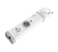Q-Link Multiprise - Multiprise 2 Prises avec Commutation Automatique pour Lave Linge et Sèche Linge - Prise Multiple 1,5M 2760W Protection Surcharge