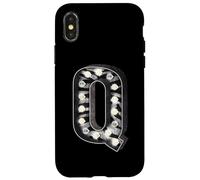 Q Marquee Lettre lumineuse Imprimé zèbre Coque pour iPhone X/XS