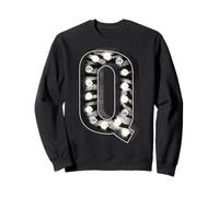 Q Marquee Lettre Lumineuse Imprimé zèbre Sweatshirt