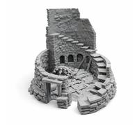 Q P Quality Printing 3D QP3D - Moulin à Vent médiéval ruiné - Paysage de Terrain de Maison de Combat Fantastique pour Table et RPG 28-32 mm Figurines Accessoires de Jeu de Guerre DND, D&D