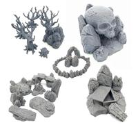 Q P Quality Printing 3D QP3D - Rune celtique, crâne, pierre tombale avec arbres - Terrain de dispersion, paysage fantastique pour table et RPG 28-32 mm miniatures Wargames
