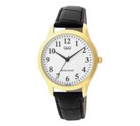 Q&Q - Herren Q&Q montre homme avec bracelet cuir - Uhr - Leder - Schwarz - 38 mm