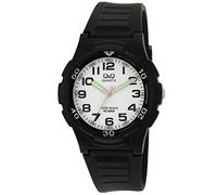 Q&Q Montre Homme Quartz- Affichage Analogique Bracelet Caoutchouc Noir et Cadran Noir QVP84J001Y