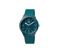 Q&Q Montre pour homme en silicone avec boucle ardillon 10 bars analogique à quartz, Vert/blanc, Classique