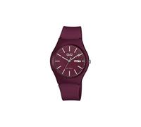 Q&Q Montre unisexe - Bracelet en silicone - Affichage de la date - Boucle ardillon - 10 bar - Bordeaux, lanière