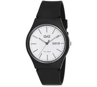 Q&Q Montre unisexe - Bracelet en silicone - Affichage de la date - Boucle ardillon - 10 bar, Noir , Classique
