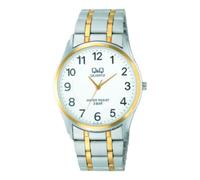Q & Q - Montre VN16J404Y - Montre Homme - Résistante à la pluie et aux éclaboussures - Analogique - Avec bracelet en cuir - Multi
