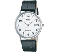 Q&Q SmileSolar Q&Q Band en Cuir BL04J304Y Mode Noir Hommes Date de Montre