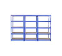 Q-Rax 3 Etagères Bleu 5 Niveaux 90 x 50 x 182.5cm Acier Capacité Totale 3000KG