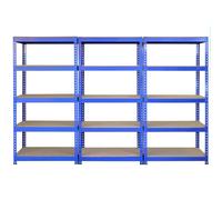 Q-Rax 3 Etagères Bleu 5 Niveaux 90 x 50 x 182.5cm Acier Capacité Totale 3000KG