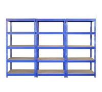 Q-Rax 3 Étagères Bleu 5 Niveaux 90 x 50 x 182.5cm Acier Capacité Totale 3000KG Bleu G