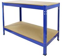 Q-Rax Établi Établi d'atelier Garage 120cm x 60cm x 90cm bleu