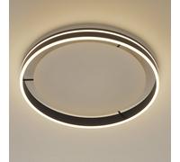 Q-Smart-Home Plafonnier intelligent Q-Vito, dimmable, noir, Salon / Salle à manger, Métal, Moderne