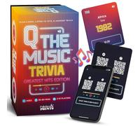 Q The Music - Jeu de cartes Quiz Music Lyric Party pour adultes et en famille, 2 à 10 joueurs, numérisez, écoutez des succès emblématiques et répondez aux questions - Jeux pour adultes pour fêtes