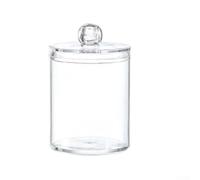 Q-Tip and For Cotton Support rond avec couvercle anti-poussière amovible pour cotons-tiges pour boules de coton organisateur efficace de comptoir (A)