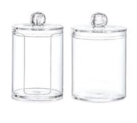 Q-Tip Support anti-poussière pour cotons-tiges, boules de coton et ronds de coton conçu pour l'organisation de la salle de bain (B)