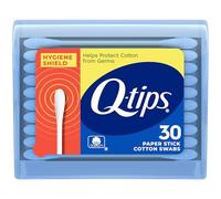 Q-tips Lot de 30 cotons-tiges, bouclier d'hygiène, articles de toilette format voyage, pour premiers secours, beauté et bébé, 100% coton