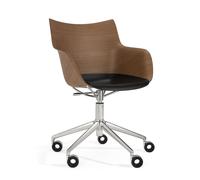 Q/Wood Chaise pivotante SC Bois foncé / Cadre chromé Kartell - 8058967310344