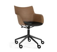Q/Wood Chaise pivotante SN Bois foncé / Cadre noir Kartell - 8058967308686