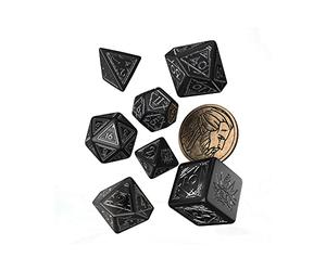 Q-Workshop 85244 The Witcher Dice Set Geralt - Silver Sword (7) Jeu de Cartes, Multicolore