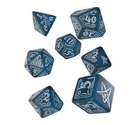 Q Workshop Call Of Cthulhu Dice Set Abyssal & White Board Game 7 Units Bleu Enfants