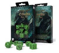 Q-Workshop Call of Cthulhu Outer Gods Lot de 7 Dés Vert Noir RPG